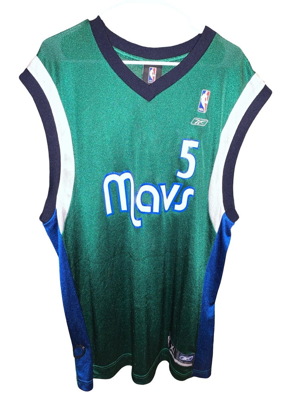 Reebok NBA Dallas Mavericks Green and Blue Alternate Josh Howard Jersey Size XL